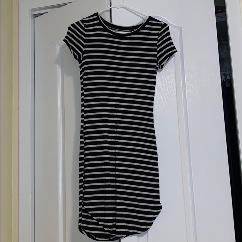 Tight black and white dress